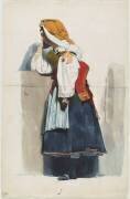 Paysanne de Cervara en costume (Ernest Hébert) - Muzeo.com