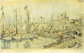Péniches sur la Seine (Maximilien Luce) - Muzeo.com