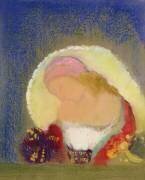 Profil d'une fille avec des fleurs (Odilon Redon) - Muzeo.com
