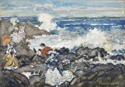 Roches, vagues et figures (Maurice Brazil Prendergast) - Muzeo.com