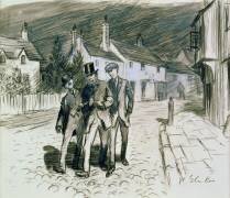 Scène de rue avec trois ivrognes (William James Glackens) - Muzeo.com