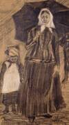 Sien sous un parapluie avec une fille (Vincent van Gogh) - Muzeo.com