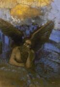 Sphinx ailé appuyé sur un rocher (Odilon Redon) - Muzeo.com