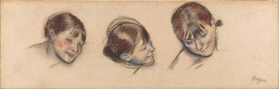 Trois études de la tête d'une danseuse (Edgar Degas) - Muzeo.com