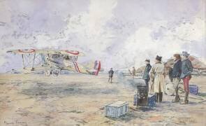 Un avion qui décolle (François Flameng) - Muzeo.com