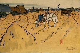 Un cheval et le village de La Chapelle (Henri Rivière) - Muzeo.com