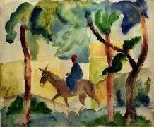 Un homme sur un âne (August Macke) - Muzeo.com