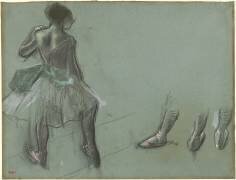 Une danseuse vue de derrière et trois études de pieds (Edgar Degas) - Muzeo.com