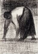 Une paysanne avec les mains dans la terre (Georges Seurat) - Muzeo.com