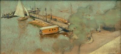 Vue de l'Hôtel Atlantic sur la jetée de l'Outer Alster (Edouard Vuillard) - Muzeo.com