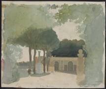 Album des vues de Rome : Villa Médicis, vue des jardins avec le portique (Louis Boitte) - Muzeo.com