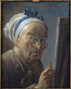 Autoportrait dit au chevalet (Jean Siméon Chardin) - Muzeo.com