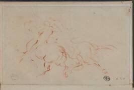 Carnet de croquis : Cavalier menant un cheval par l'encolure (Jean-Baptiste Carpeaux) - Muzeo.com