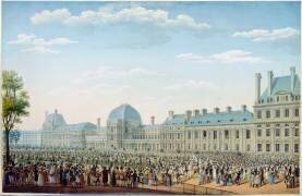 Devant le palais des Tuileries, Louis XVIII (Antoine Ignace Melling) - Muzeo.com