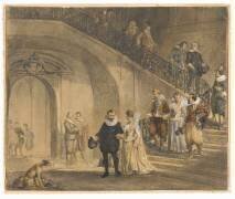 Henri IV et sa cour descendant l'escalier (Jean-Louis-Ernest Meissonier) - Muzeo.com