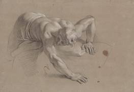 Homme demi-nu, à terre (Charles Le Brun) - Muzeo.com