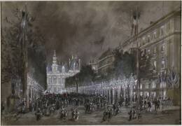 Inauguration et fête, Hôtel de Ville, avenue Victoria, le 13 juillet 1882 (Hubert Clerget) - Muzeo.com