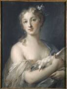 Jeune fille à la colombe (copie d'un pastel de Rosalba Carriera) (Quentin de La Tour) - Muzeo.com