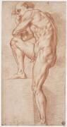 Jeune homme nu, accoudé sur sa jambe droite posée sur un degré (Pontormo) - Muzeo.com