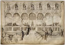 Le Christ âgé de douze ans dans le temple avec les docteurs (Jacopo Bellini) - Muzeo.com
