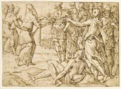 Melchisedech offrant le pain et le vin à Abraham (Bartolomeo Passarotti) - Muzeo.com