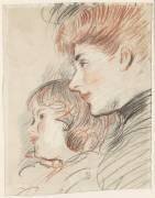 Mme Helleu, profil gauche - Paulette, profil gauche (Paul César Helleu) - Muzeo.com