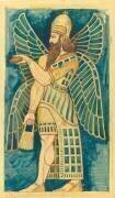 Musée du Louvre : salle assyrienne : Assyrien debout tenant une pomme de pin (Charles Lameire) - Muzeo.com
