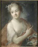 Nymphe de la suite d'Apollon, tenant une couronne de lauriers (Quentin de La Tour) - Muzeo.com