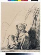 Paysanne adossée contre une meule (Jean-François Millet) - Muzeo.com