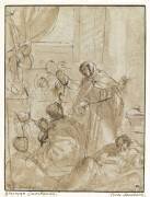 Saint Riniero de Pise guérissant les pestiférés (Giacomo Cavedone) - Muzeo.com