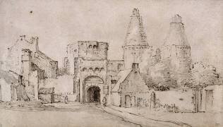 Vue de la Porte du Rhin, à Rhenen (Rembrandt) - Muzeo.com