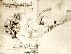 Dessins de deux têtes d'hommes (Léonard de Vinci) - Muzeo.com