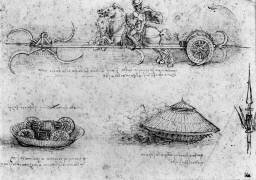 Études des machines militaires de type char (Léonard de Vinci) - Muzeo.com