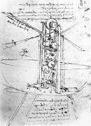 Machine volante à ailes d'oiseau en position verticale (Léonard de Vinci) - Muzeo.com