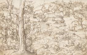 Une chasse au cerf (Lucas Cranach l'Ancien) - Muzeo.com