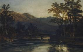 A Bridge over a River by Moonlight (Joseph Mallord William Turner) - Muzeo.com
