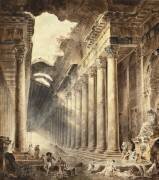 A Colonnaded Thermal Building (Hubert Robert) - Muzeo.com