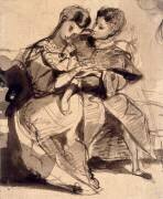 A pair of lovers seated (Eugène Delacroix) - Muzeo.com