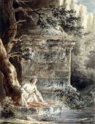 A Young Bather near a Column (Hubert Robert) - Muzeo.com