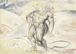 Agnello de Brunelleschi of Florence being transformed into a serpent (William Blake) - Muzeo.com