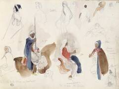 Album du voyage en Afrique du Nord : étude de cavaliers et de personnages arabes (Eugène Delacroix) - Muzeo.com
