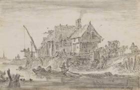Auberge au bord de l'eau (Jan van Goyen) - Muzeo.com