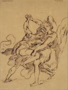 Combat de Jacob avec l'ange (Eugène Delacroix) - Muzeo.com