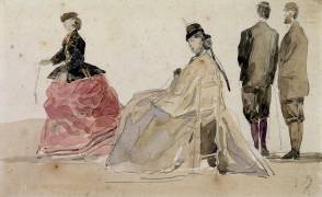 Crinolines on the Beach (Eugène Boudin) - Muzeo.com