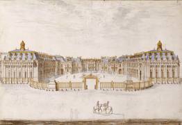Elevation of the Palace of Versailles, as seen from the Paris side (Israël Silvestre) - Muzeo.com