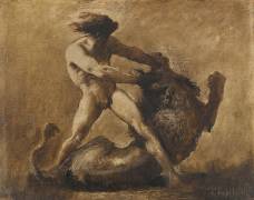 Hercule et le lion de Némée (François-Nicolas Chifflart) - Muzeo.com