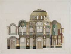 Métropole ou cathédrale d'Athènes : coupe longitudinale principale (François-Louis-Florimond...) - Muzeo.com