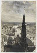 Notre-Dame de Paris : la flèche vue des tours (Joseph Pennel) - Muzeo.com