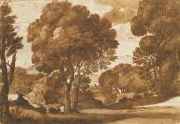 Paysage pastoral avec de grands arbres (Claude Gellée) - Muzeo.com