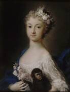 Portrait d'une jeune fille avec un singe (Rosalba Carriera) - Muzeo.com